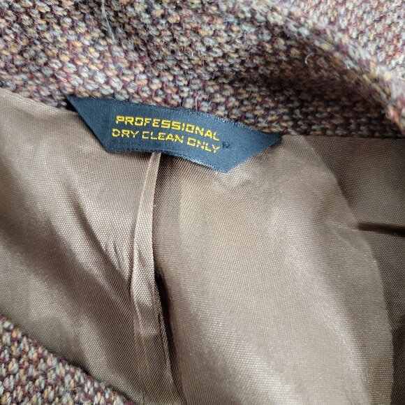 Vintage Cross Country Fashions Womens Wool Tweed Blazer Brown Three-Button - Picture 3 of 11